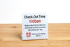 18pk Check-Out Time Guest Room Signs