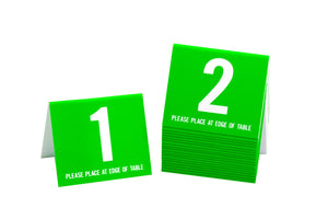 Lime green table numbers in number sequence 1-20.  www.citygrafx.com