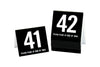 Standard table numbers in black with a bold white number are ideal for use in any food service environment. Please place at edge of table is printed at the bottom of each number.www.citygrafx.com