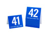 Standard table numbers in blue are ideal for any restaurant or food service environment. www.citygrafx.com