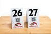 Custom printed restaurant table numbers.