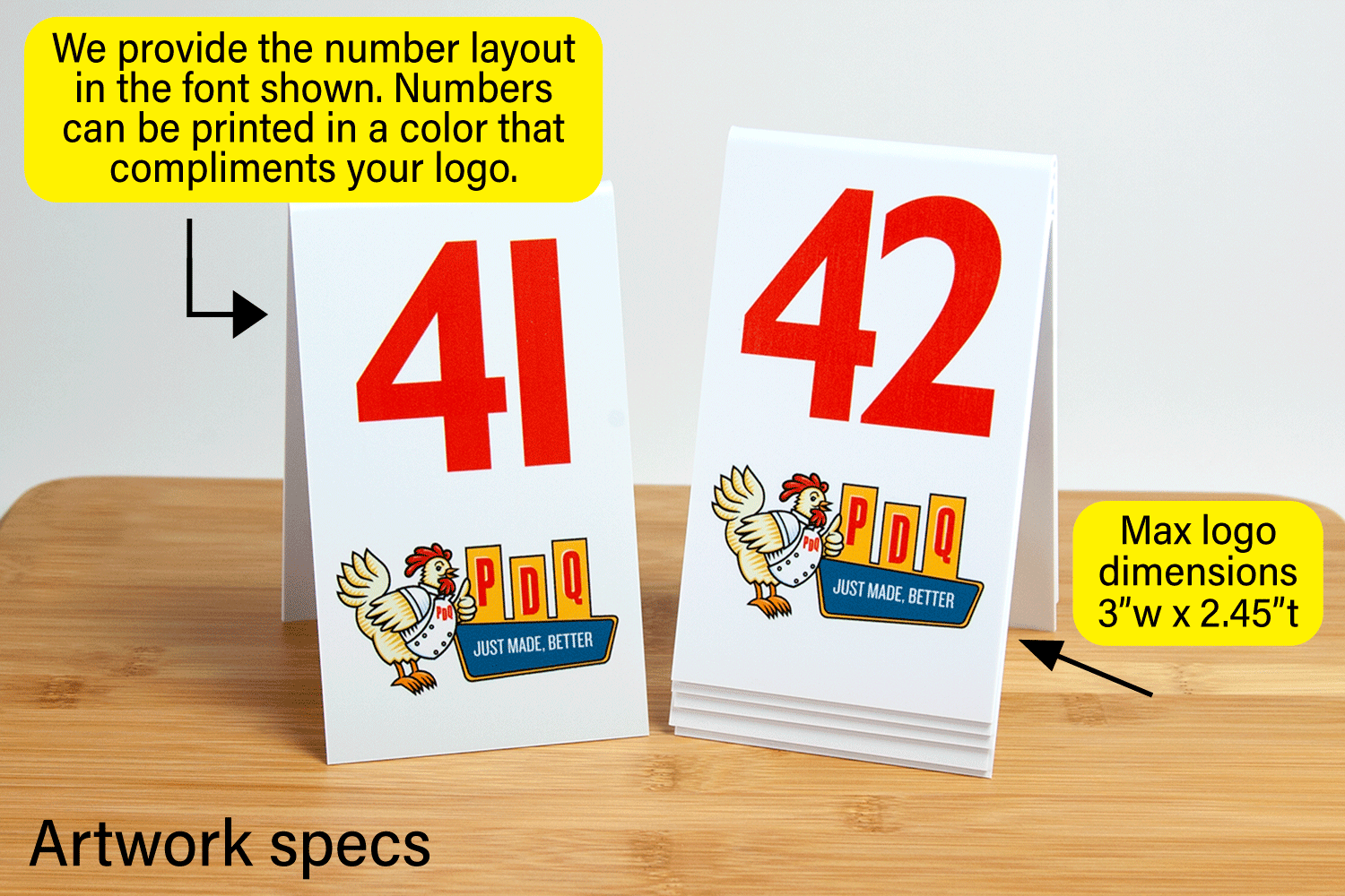 Custom Printed Tall Table Numbers City Grafx