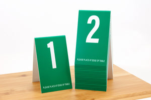 Tall green table numbers in number sequence 1-20. www.citygrafx.com.
