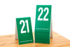 Tall green table numbers in number sequence 21-40. www.citygrafx.com.