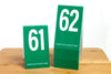Tall green table numbers in number sequence 61-80. Visit us at www.citygrafx.com.