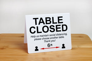 Large Table Closed Signs perfect for use in restaurants and business environments. Visit us at www.citygrafx.com.