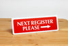 Next register signs are ideal for grocery and retail environments. www.citygrafx.com.