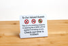 24pk No Smoking Property & Check-Out Time Policy Sign