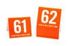 Standard table numbers 61-80 in orange w/ white numbers. www.citygrafx.com