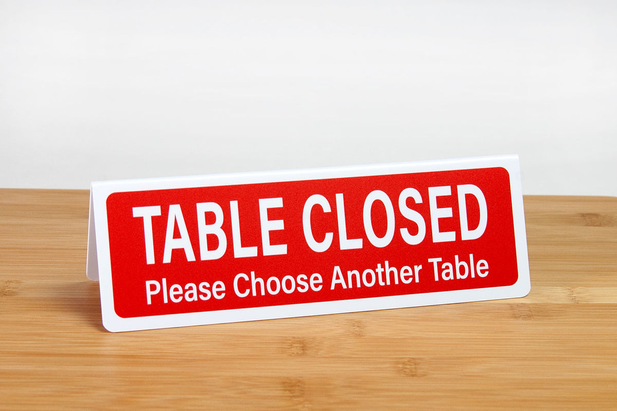Table Closed Signs - Red | City Grafx