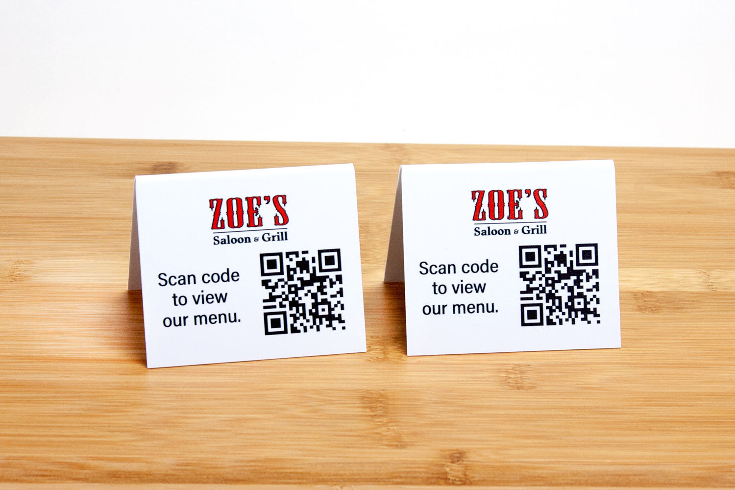 number tents QR Code Table Tents