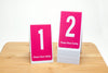 Tent Style Pink Table Numbers